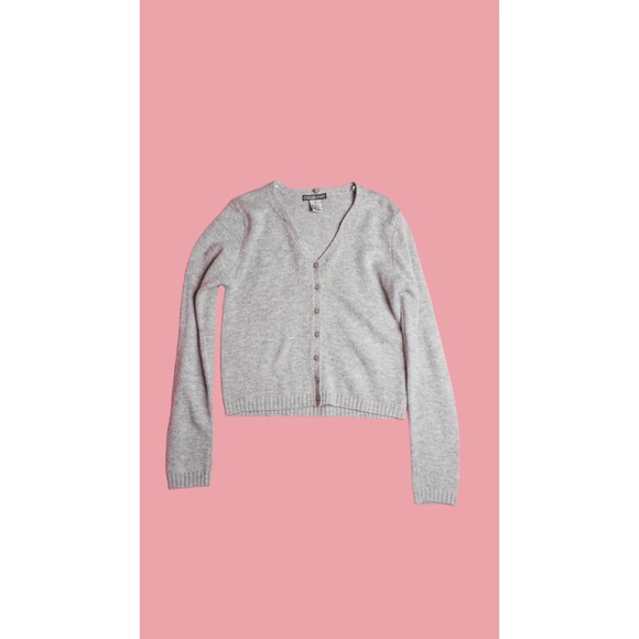 1990s-Y2K. RETRO SPORT Faux Fur. Plush Detachable Collar Cardigan Sweater. S-M - Picture 2 of 9